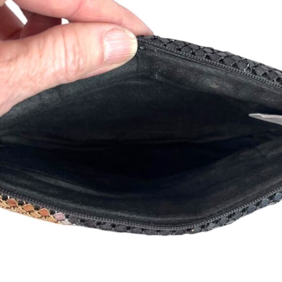 Vintage Y2K Disco Shimmer Evening Bag Black Silver Gold Shoulder Strap Mini Prom - Picture 5 of 9